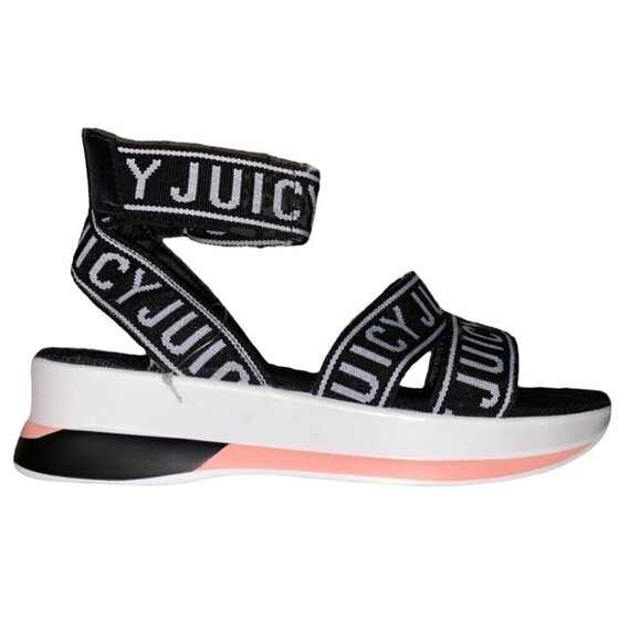 Juicy Couture Impulse Wedge Ankle Strap Logo Sandals Size 7 - Picture 2 of 9